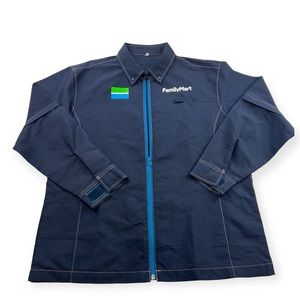 80s 90s vintage family mart men’s blue zip up jacket M L76-37